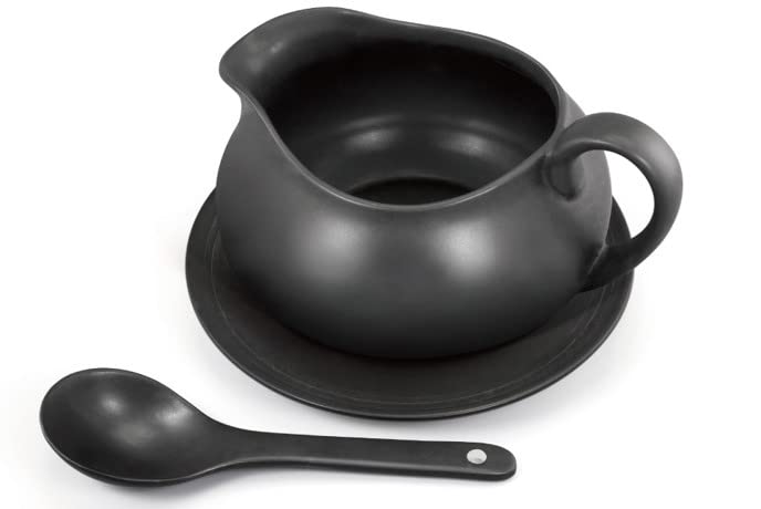 24 Oz Gravy Boat | Ceramic White Gravy Dish Set Matte Black