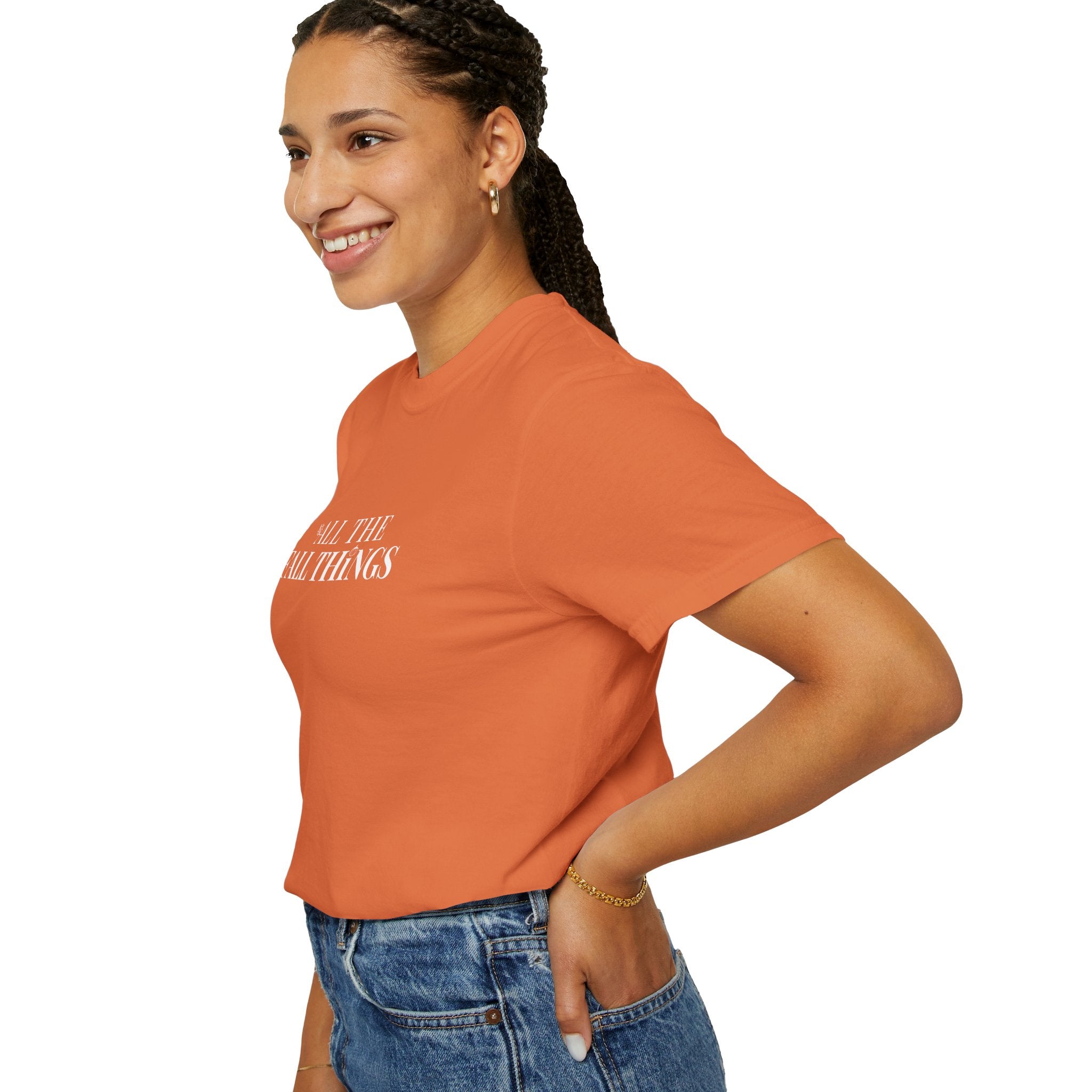 All The Fall Things Brand Logo T-shirt Burnt Orange Side View