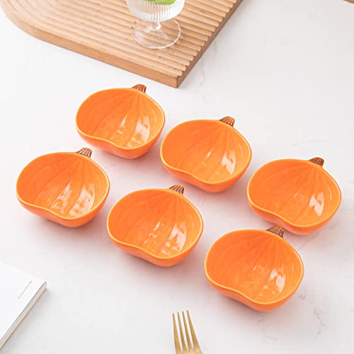 Set of 6 Ceramic Ramekins for Baking, Set of 6, Orange