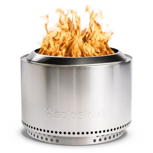 Solo Stove Yukon 2.0 + Stand, 27 Inch Smokeless Fire Pit – Portable Stainless Steel Outdoor Fireplace