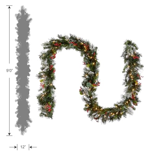 9 Foot pre-lit artificial Christmas garland