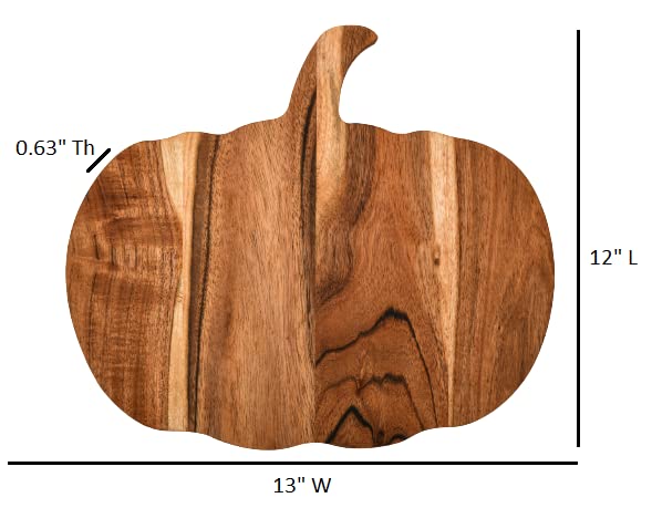 Halloween Pumpkin Shaped Wood Cutting Board, Serving Platter (12"L x 13"W)