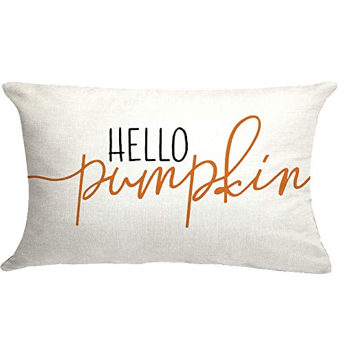 12x20 inch Hello Pumpkin Fall Throw Pillow Cover