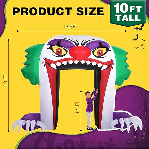 10 FT Halloween Inflatables Clown Archway