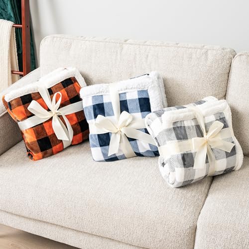 Plaid sherpa blanket gift