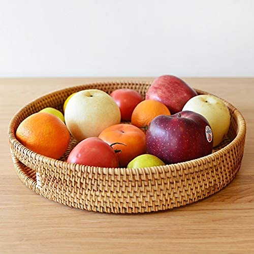 Decorative Woven Round Rattan Tray