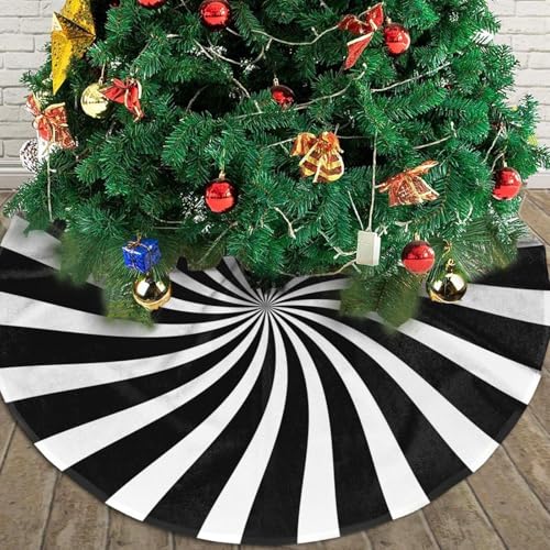 Black White Swirl Halloween Tree Decoration