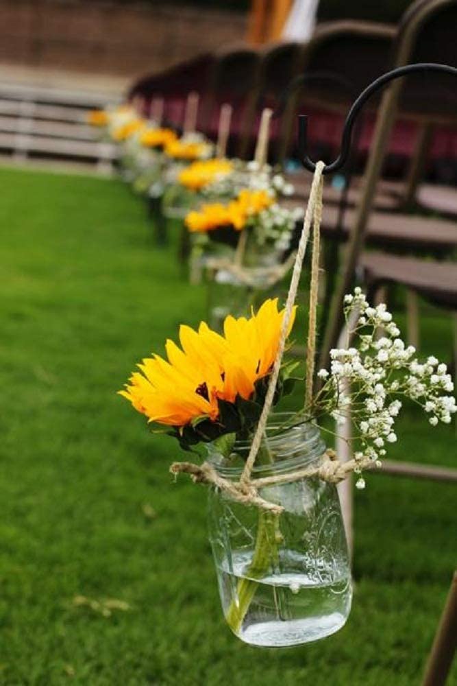 Artificial Sunflowers Long Stem 6PCS Dark Center Indoor/Outdoor