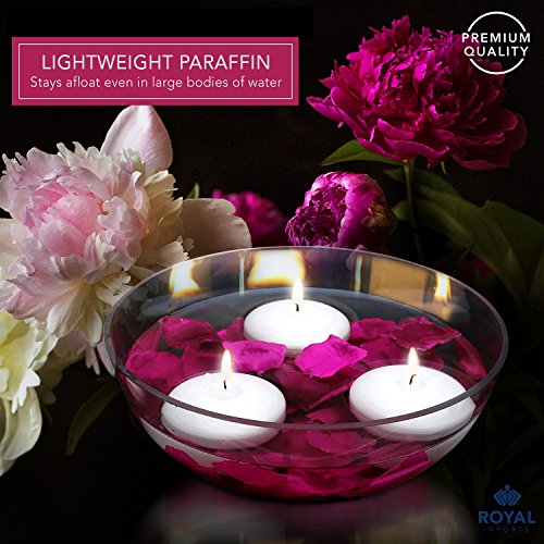 Floating Candles, Unscented Dripless Wax Discs (12, White, 3 Inch)