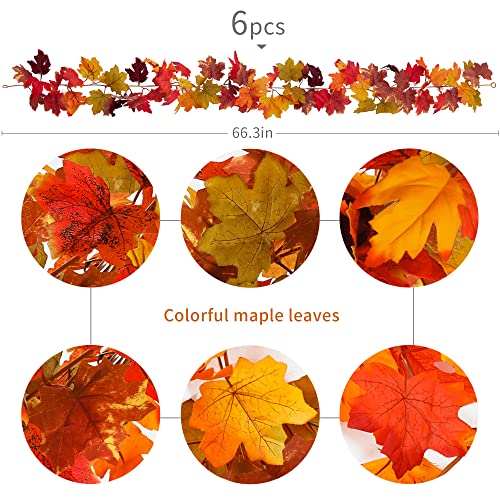 6PCS Fall Maple Leaves Autumn Garland