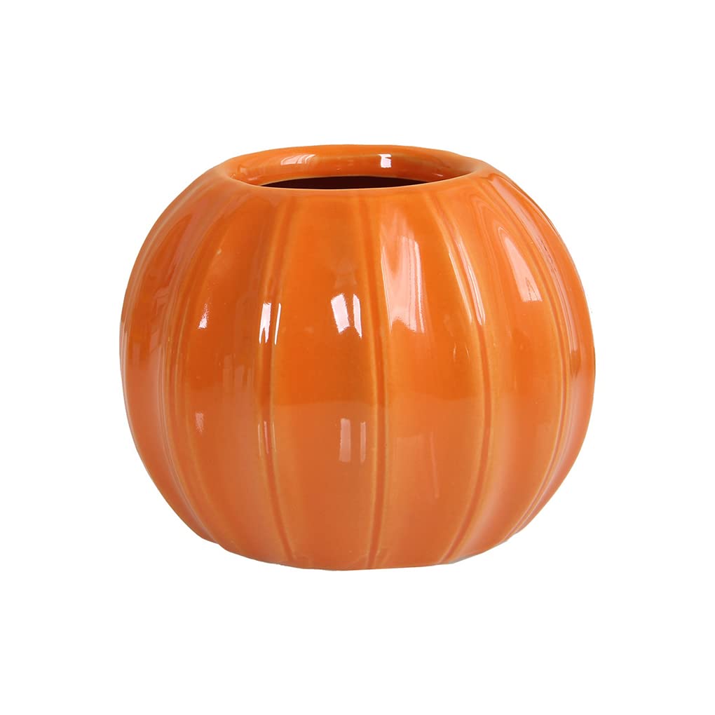 Orange Pumpkin Shape Ceramic Vase