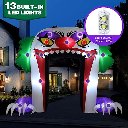 10 FT Halloween Inflatables Clown Archway