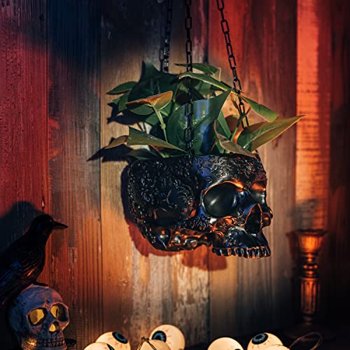 Halloween Hanging Skull Planter Pot