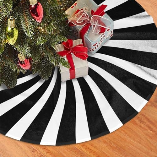 Black White Swirl Tree Skirt