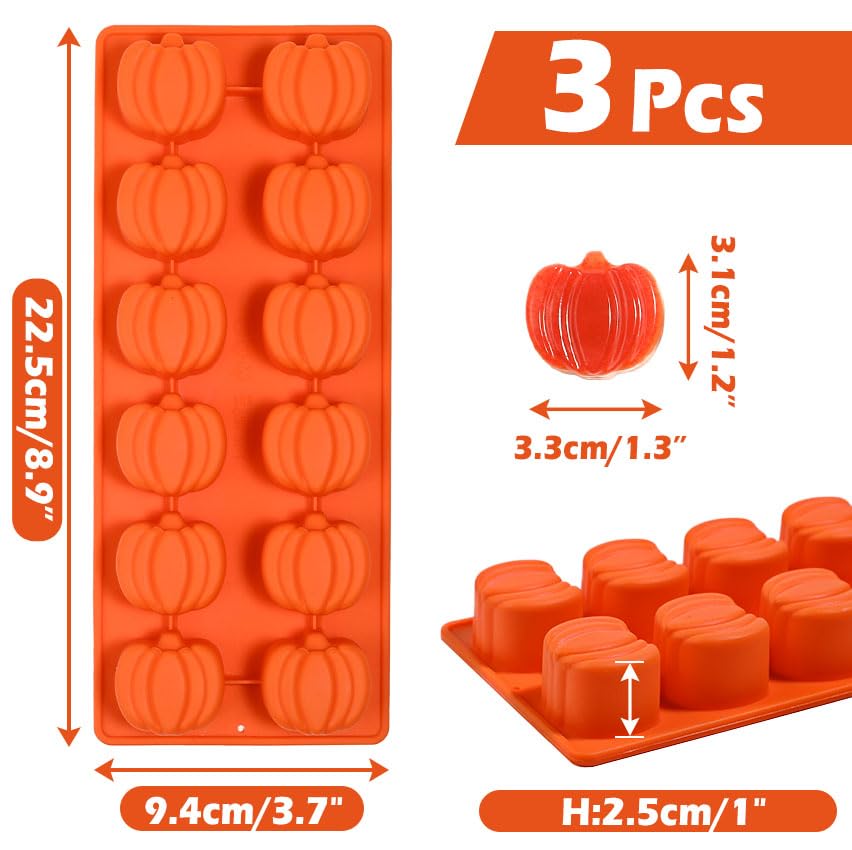 Pumpkin Chocolate Mold 3 PCS Silicone