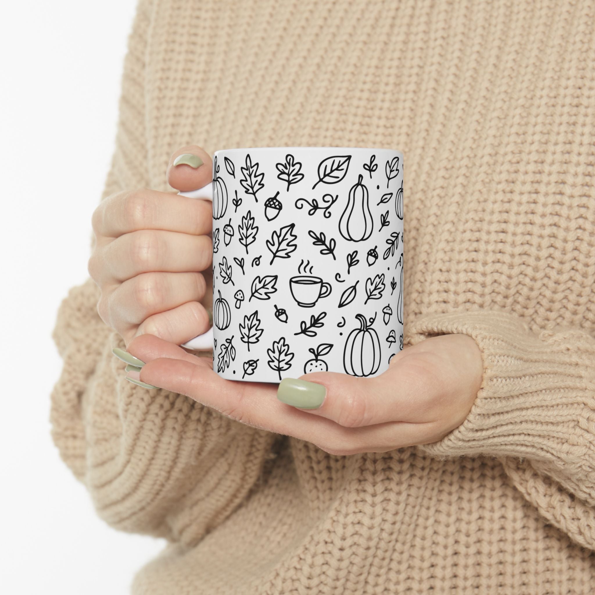 Fall-Themed Ceramic Mug: Cozy Autumn Coffee Cup