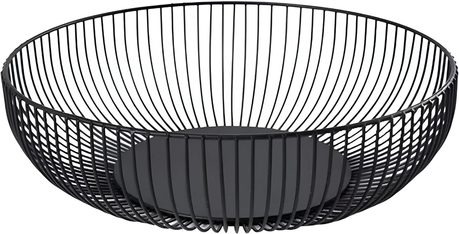 Black Metal Wire Countertop Fruit Basket Bowl