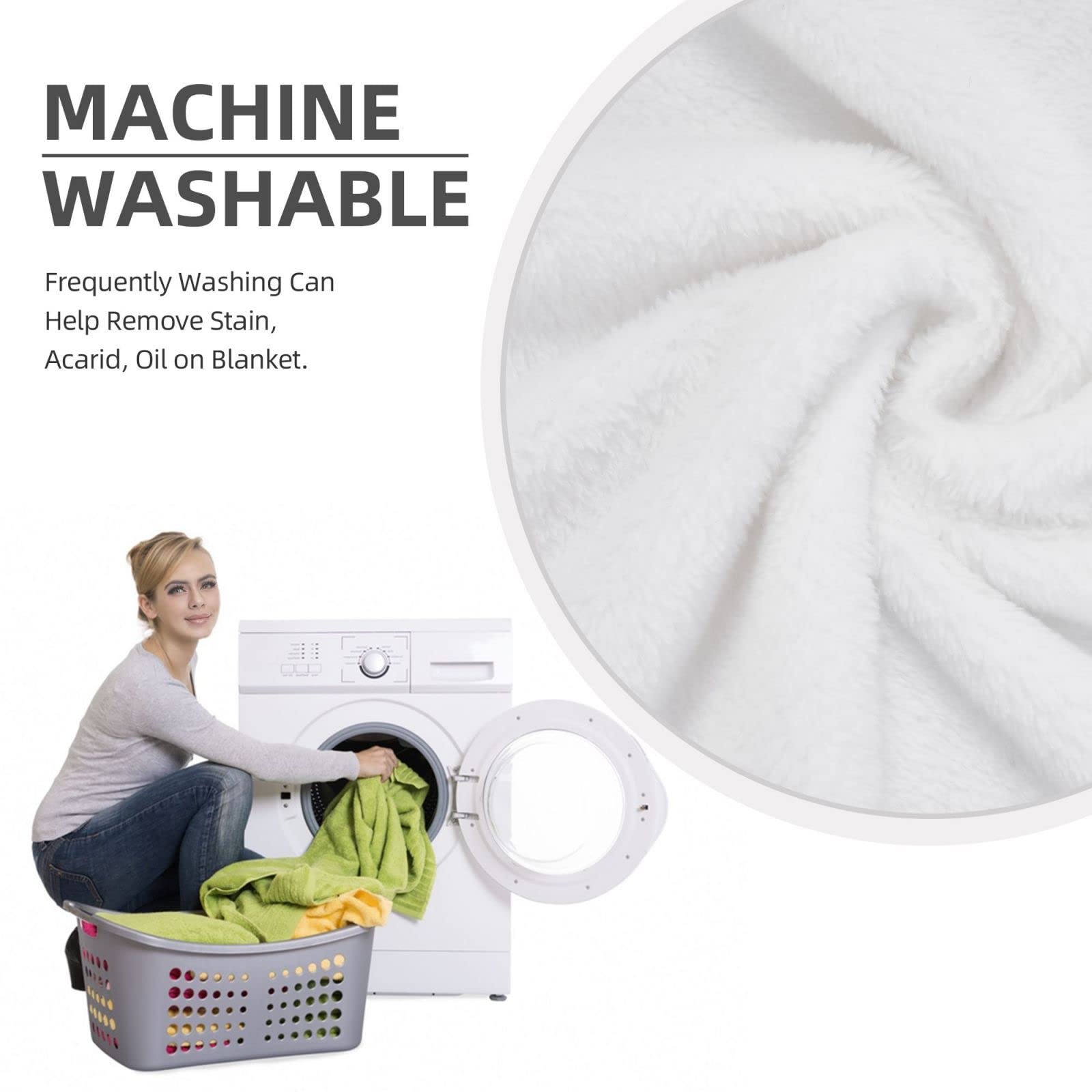 Machine washable throw blanket