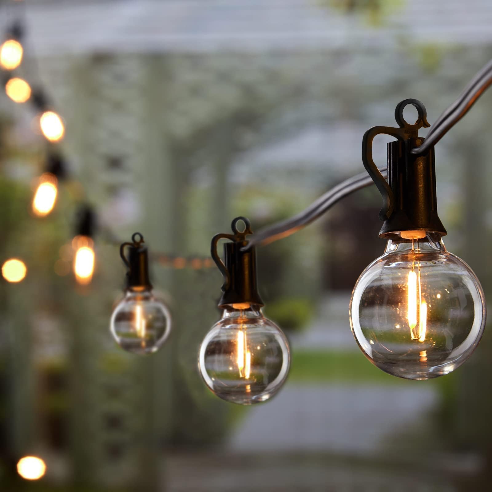 50FT 25 G40 Bulbs Patio Lights, IP65 Waterproof & Dimmable