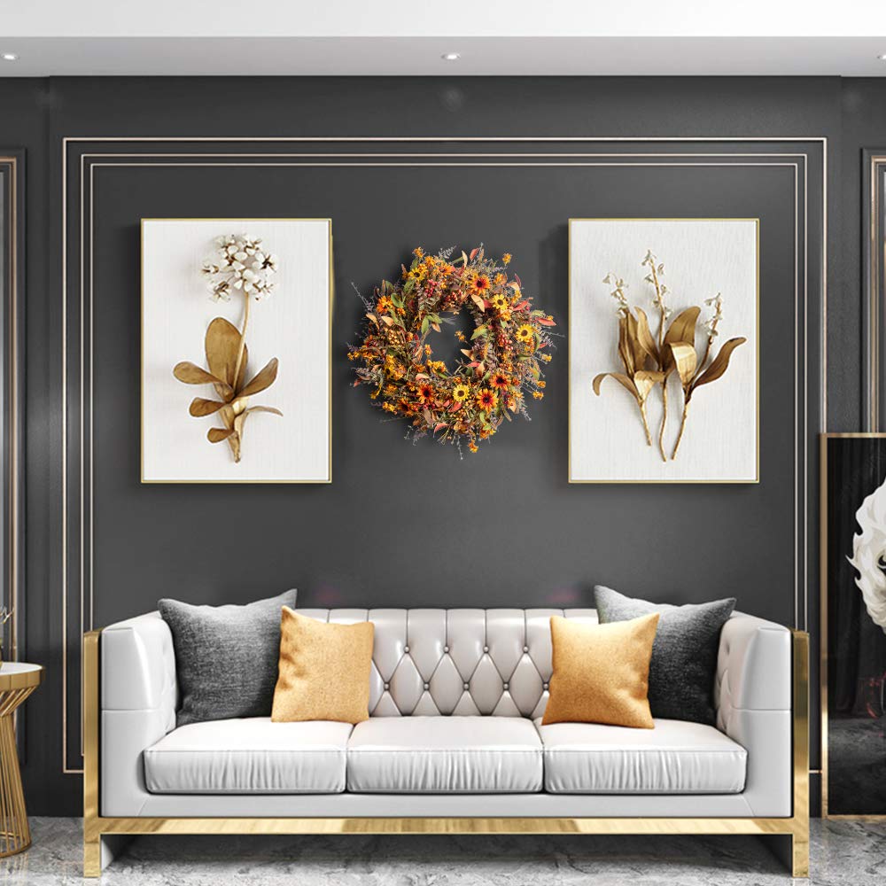 24 Inch Artificial Large Autumn Wreath Indoor/Outdoor