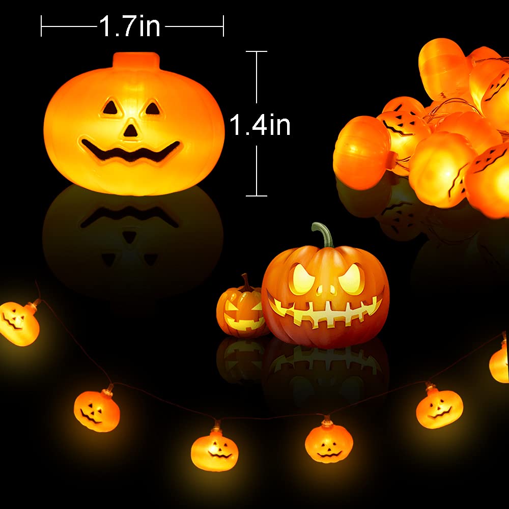 20FT 40 LEDs Pumpkin String Lights for Outdoor Decor