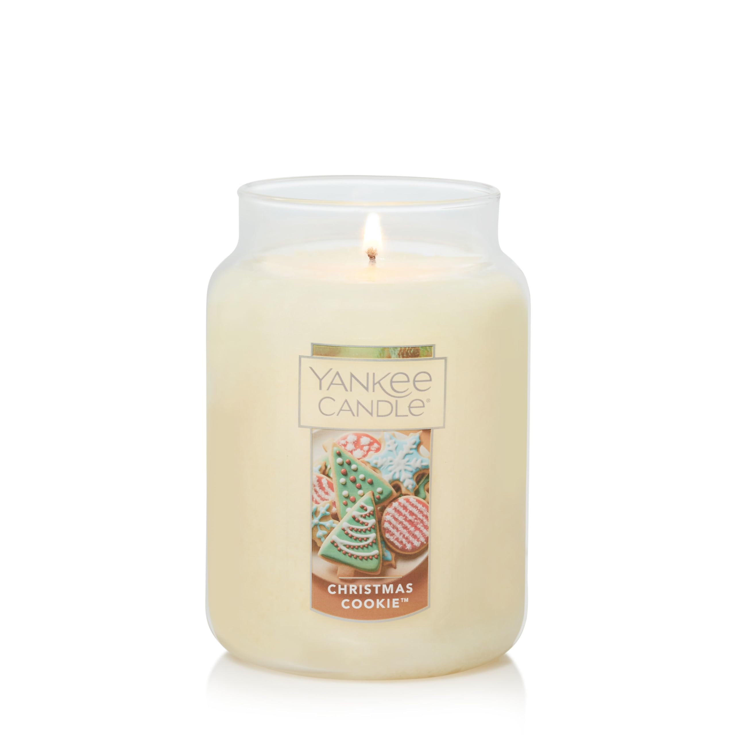 Christmas Cookie candle on white background