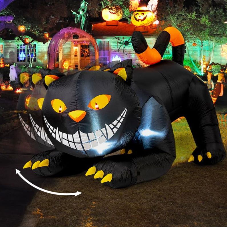 6FT Black Cat with Shakable Head Inflatable