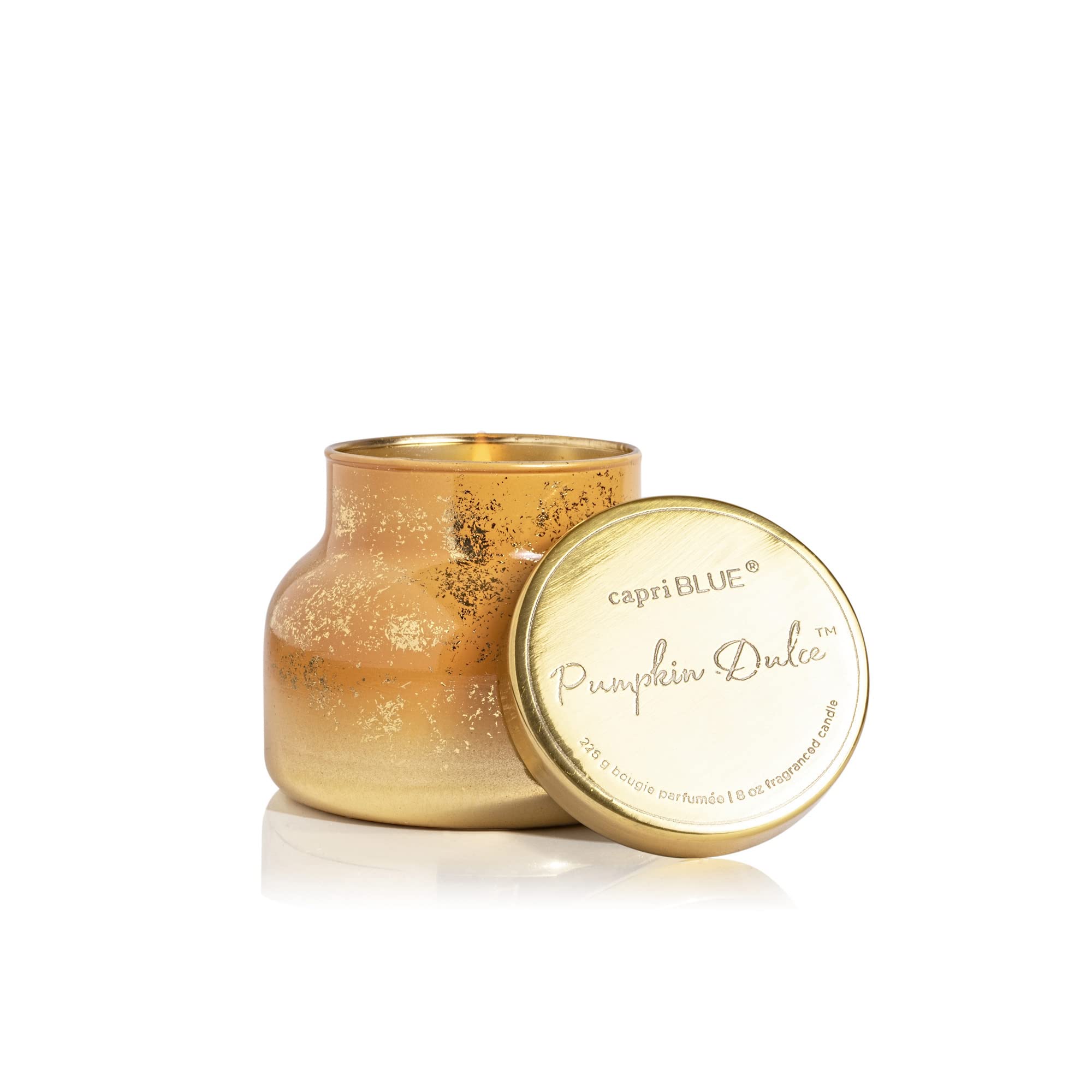 Glimmer Petite Signature Jar - Pumpkin Dulce Scented Candle with Ombre Glass Candle Holder