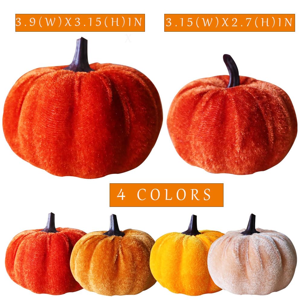 Pumpkin Decor, 12 Velvet Foam Pumpkins