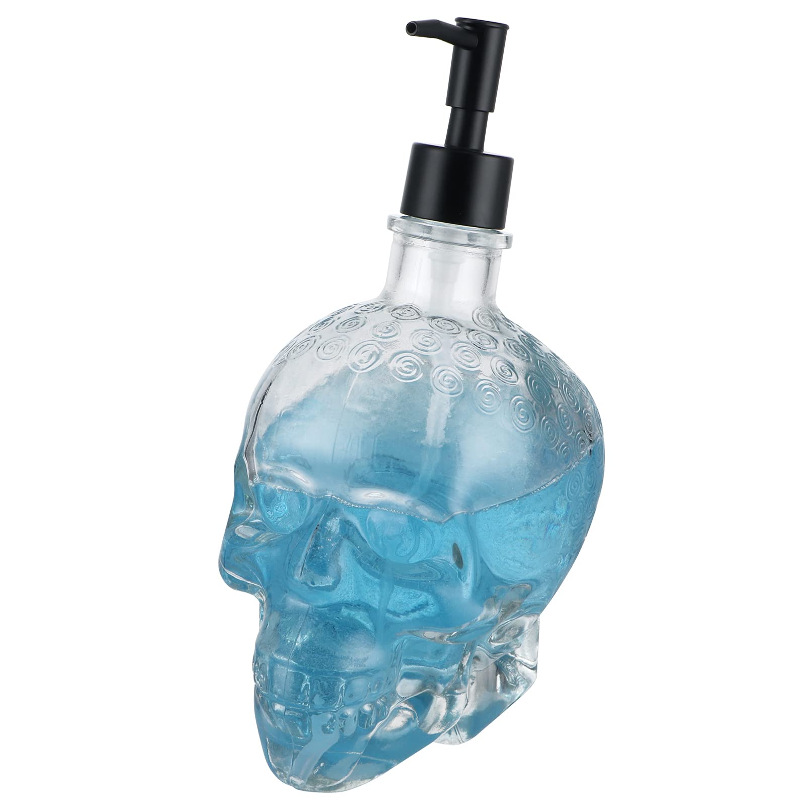 Glass Skull Soap Dispenser with Pump