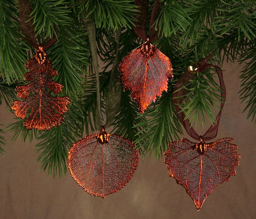 leaf ornaments on tree