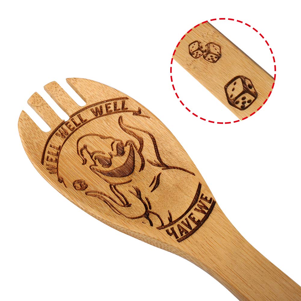 Burned Design 5 Piece Wooden Spoons Set