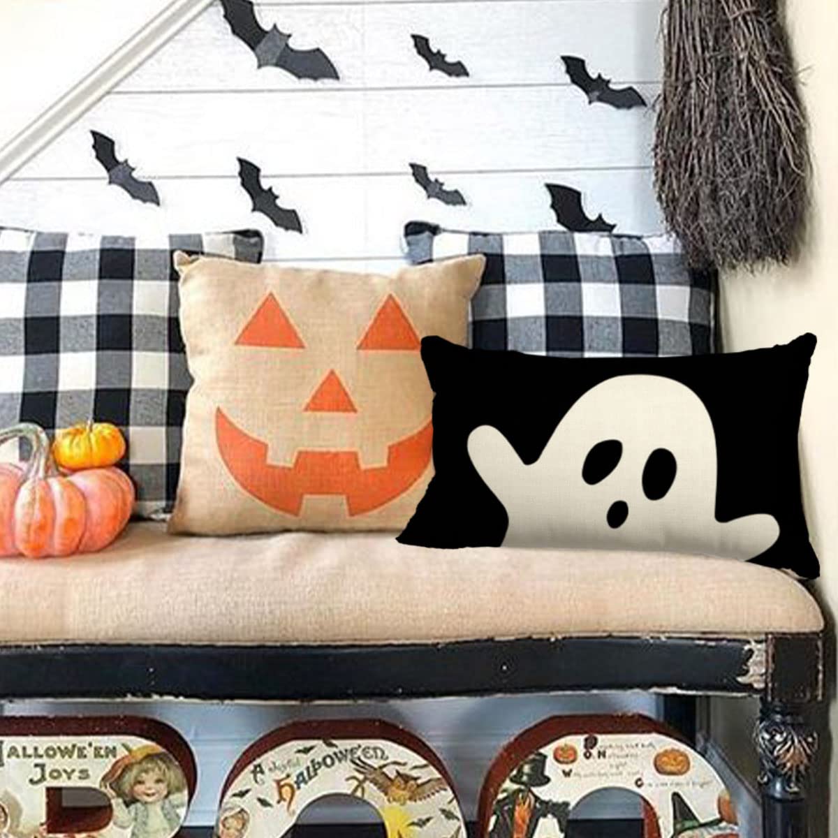 Halloween Pillow Cover 12x20 Ghost