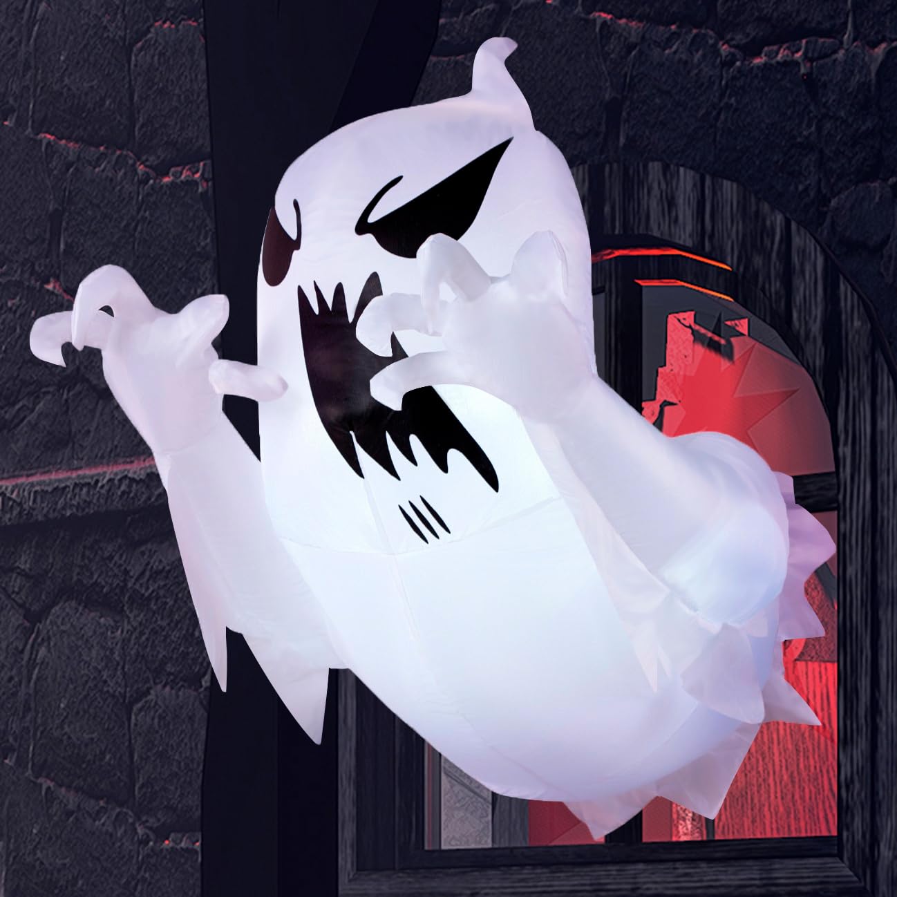 4.5 FT Scary Flying Ghost Inflatable with Built-in LEDs