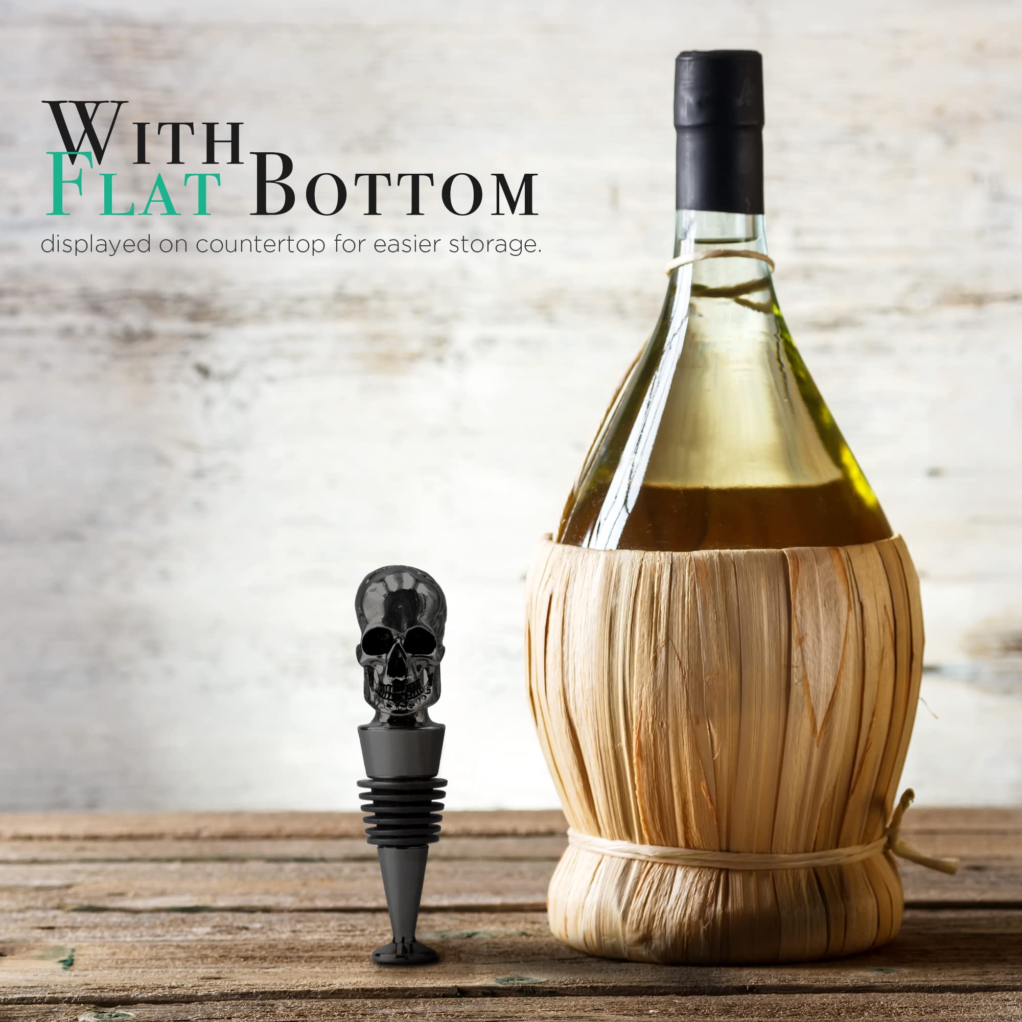 Skull Bottle Stopper - Reusable Wine Cork