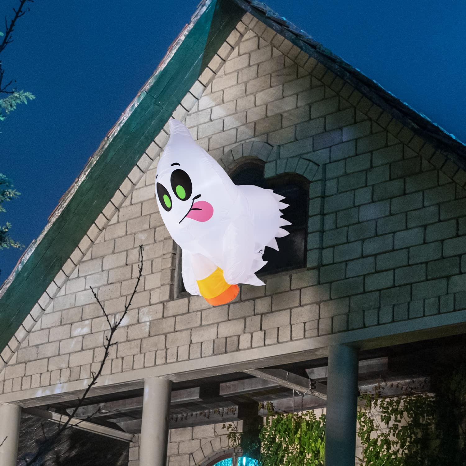 4 FT Halloween Inflatable Ghost with Candy Corn