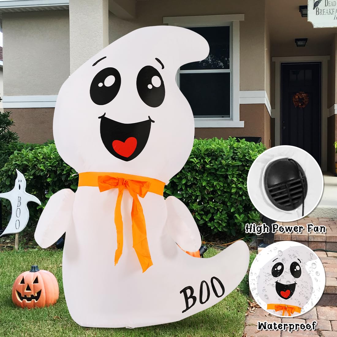 4 FT Halloween Inflatable Cute Ghost Outdoor Decoration