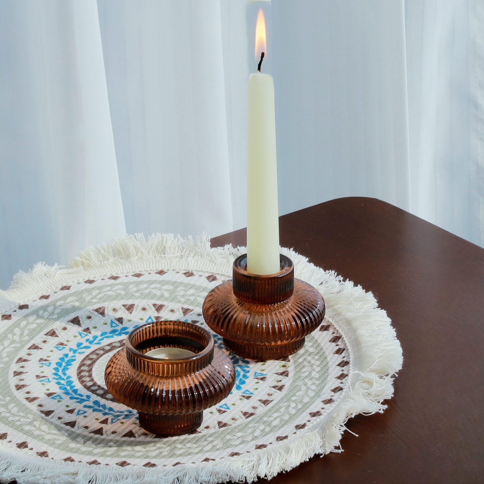 Brown Candlestick Holders Set of 6