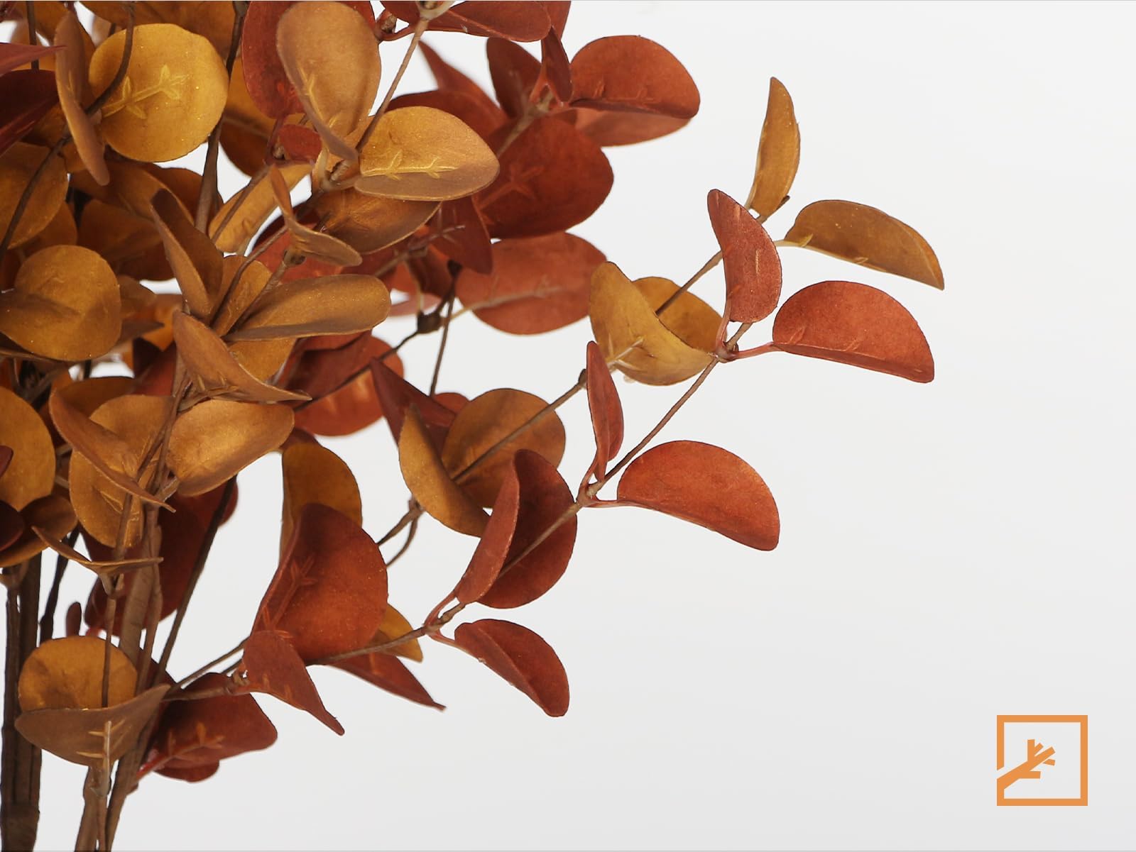 6 Pcs Fall Stems Artificial Eucalyptus 26.7'' Tall Yellow & Brown