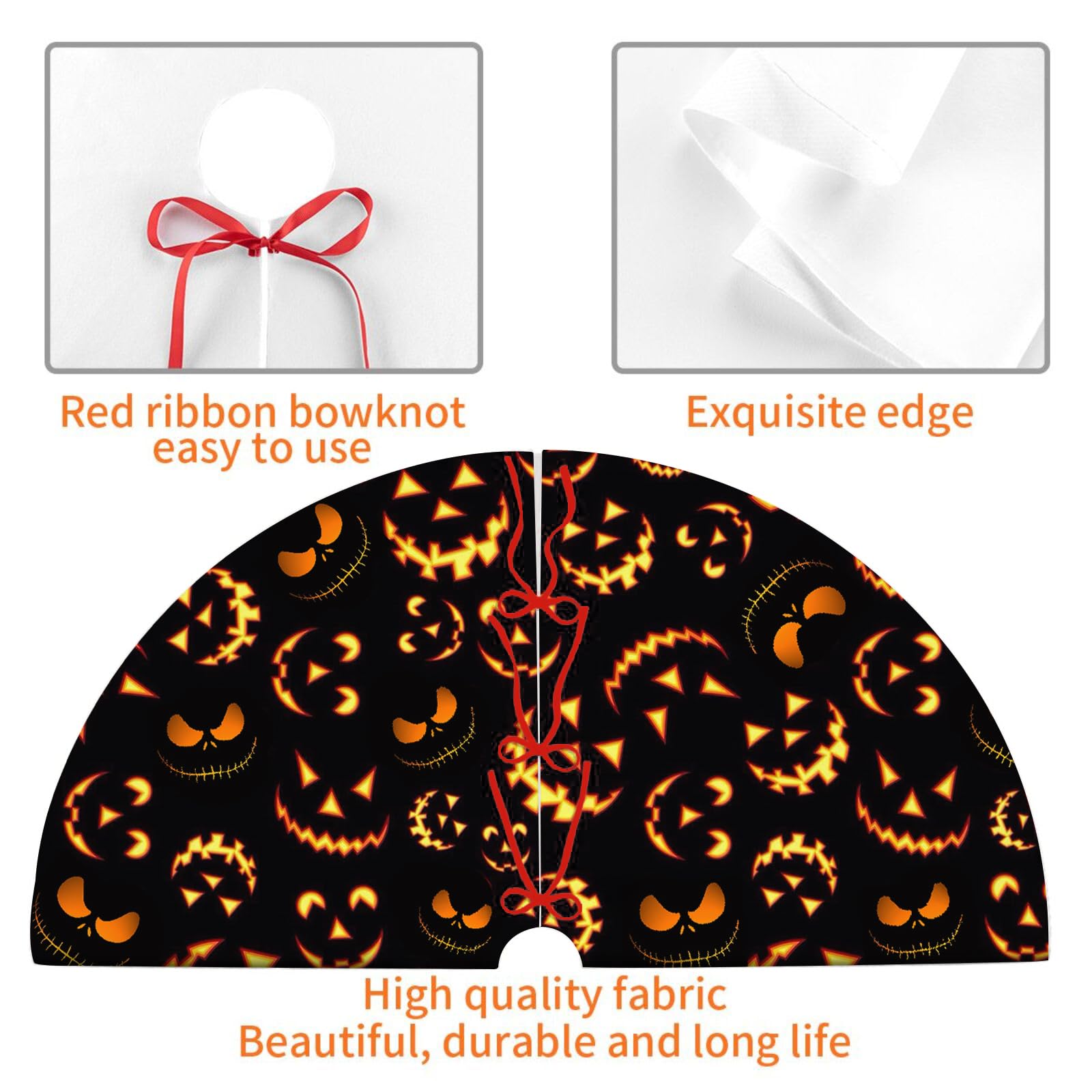 36Inch Pumpkin Face Halloween Tree Skirt