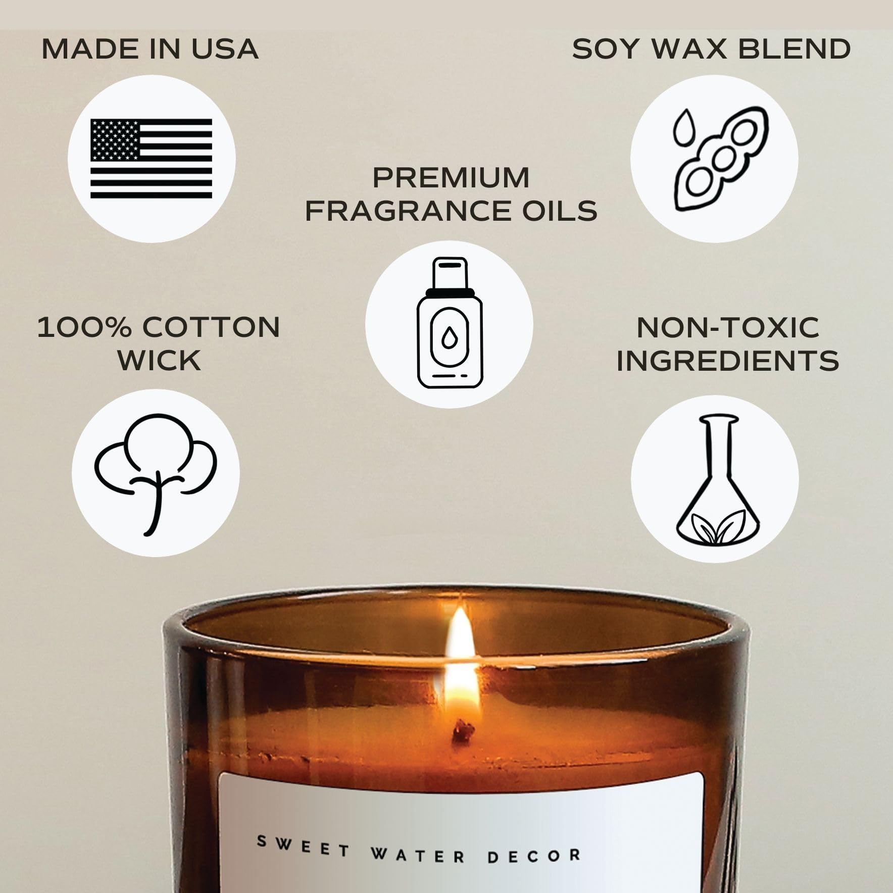 Sweet Water Decor candle features