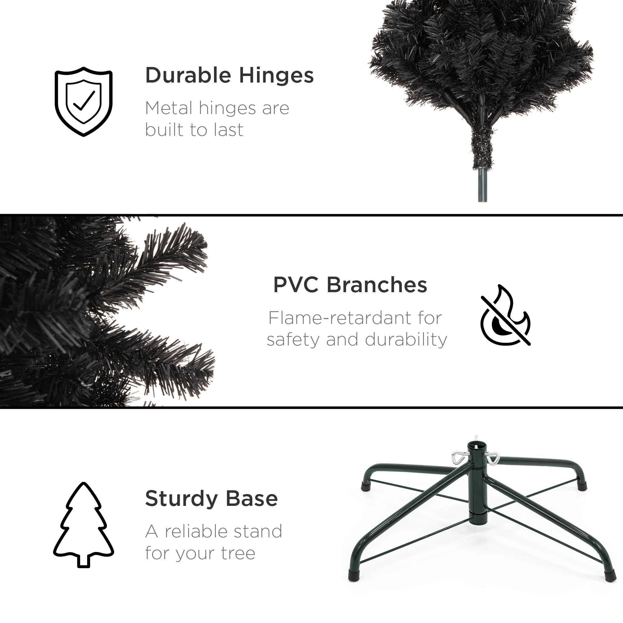 Black Artificial Pencil Tree Features