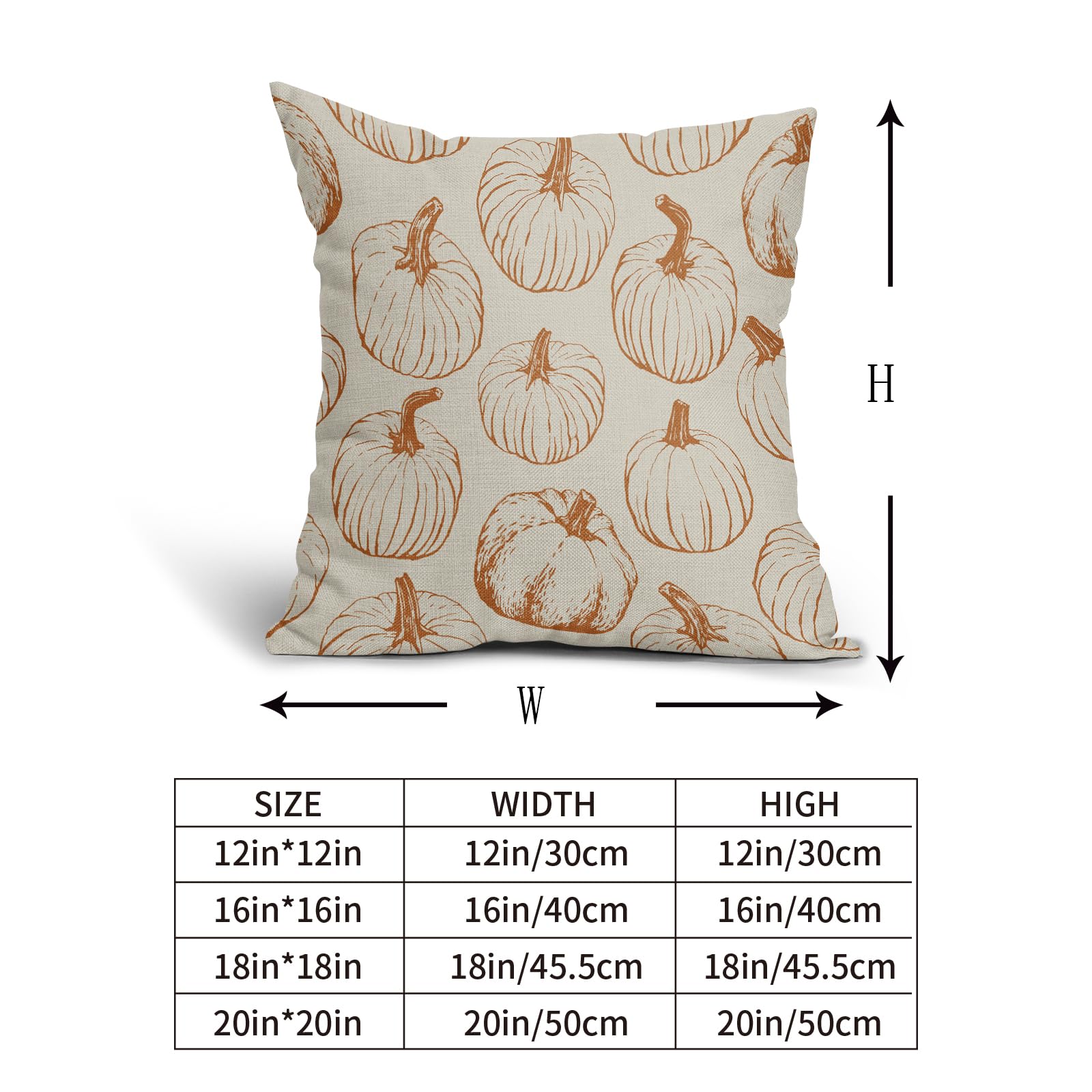 Set of 2 Pumpkin Decorative Throw Pillow Covers