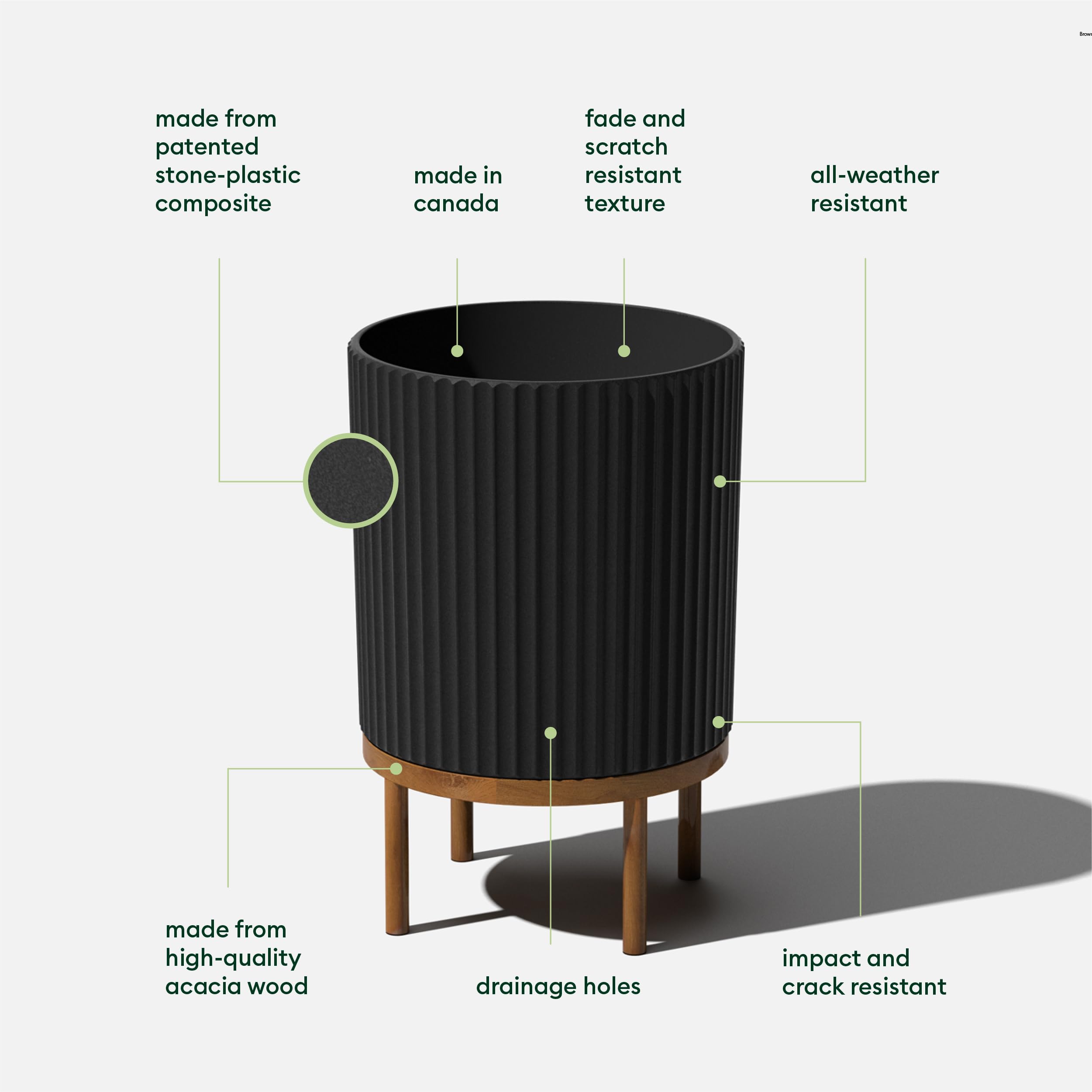 Round Planter w/Stand for Porch/Patio