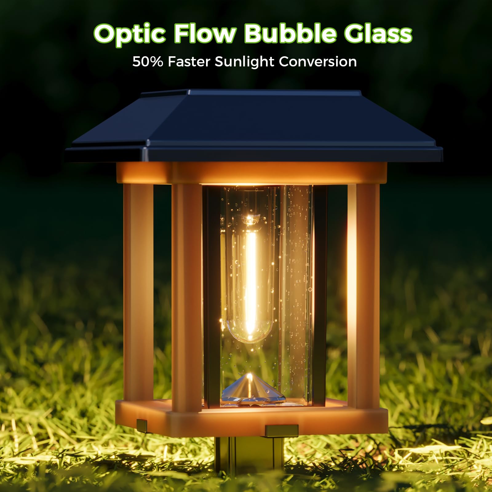 Solar Pathway Lights Outdoor Waterproof IP65 - Dual-Tone LED Solar Lights Warm White