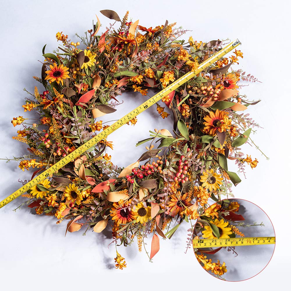 24 Inch Artificial Large Autumn Wreath Indoor/Outdoor