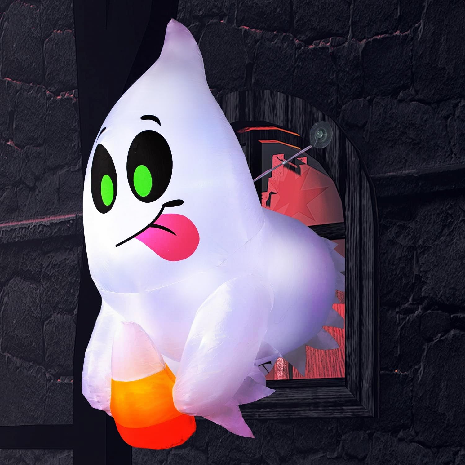 4 FT Halloween Inflatable Ghost with Candy Corn