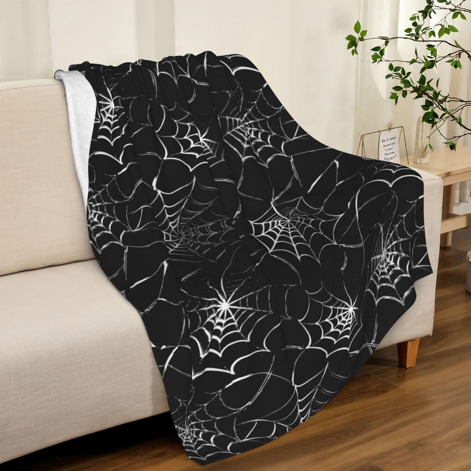 spider web throw blanket for Halloween