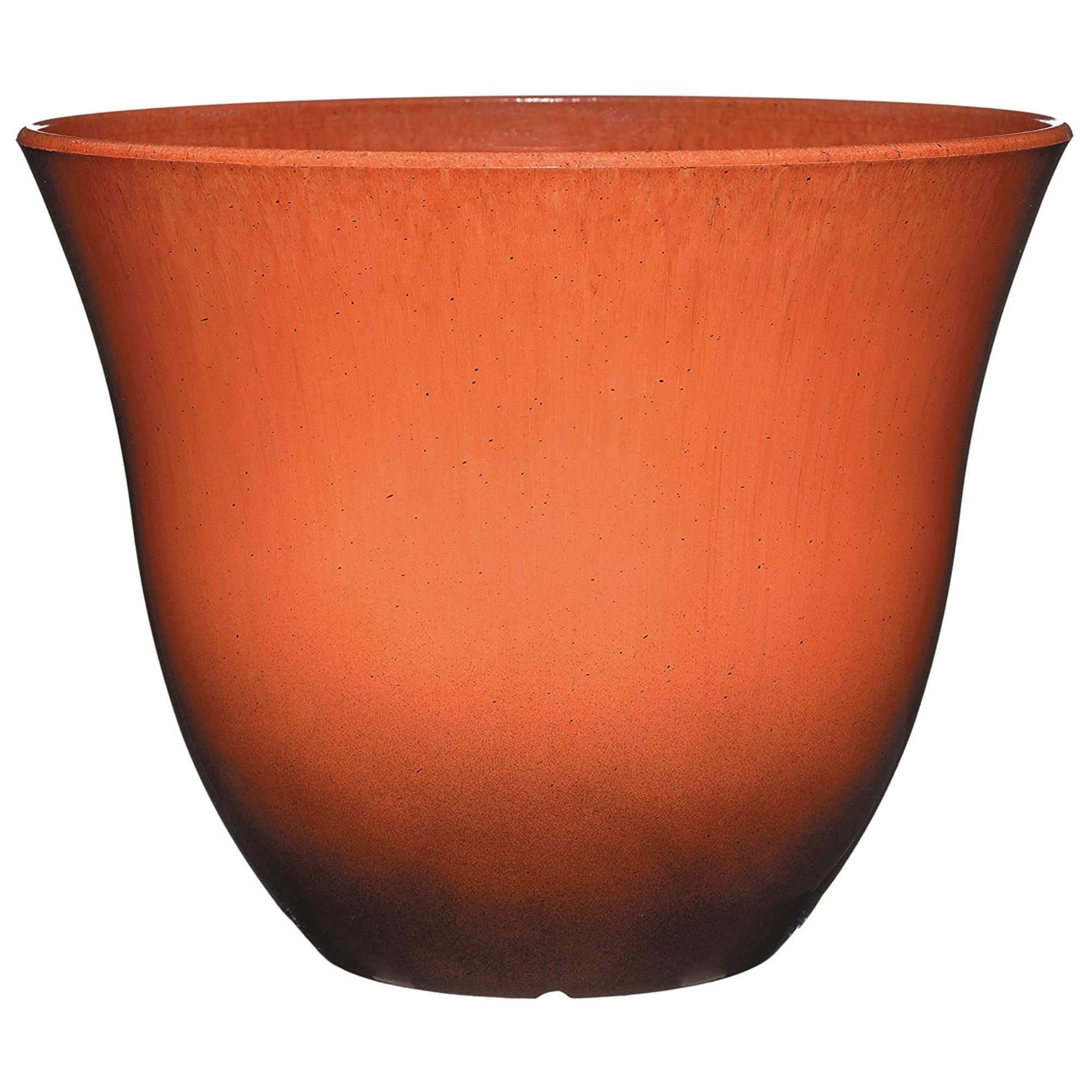 Resin Flower Pot Planter, Orange Ember, 13"