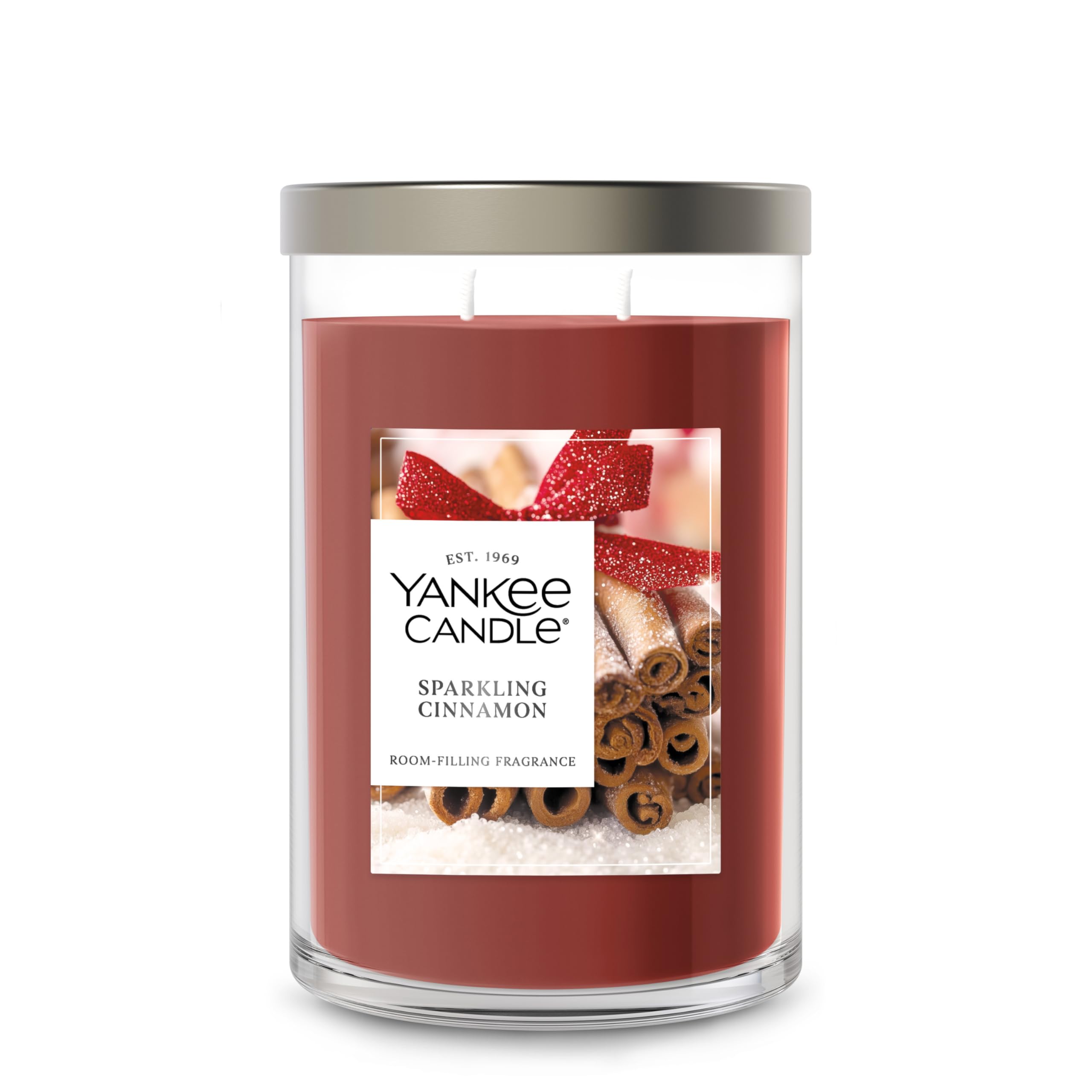 Yankee Candle Sparkling Cinnamon candle on a white background